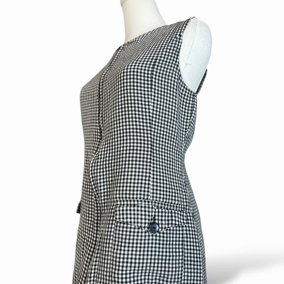 Vintage preppy 90s Gingham Mod Mini Dress - dark academia style | 10 - 280 - Picture 6 of 8